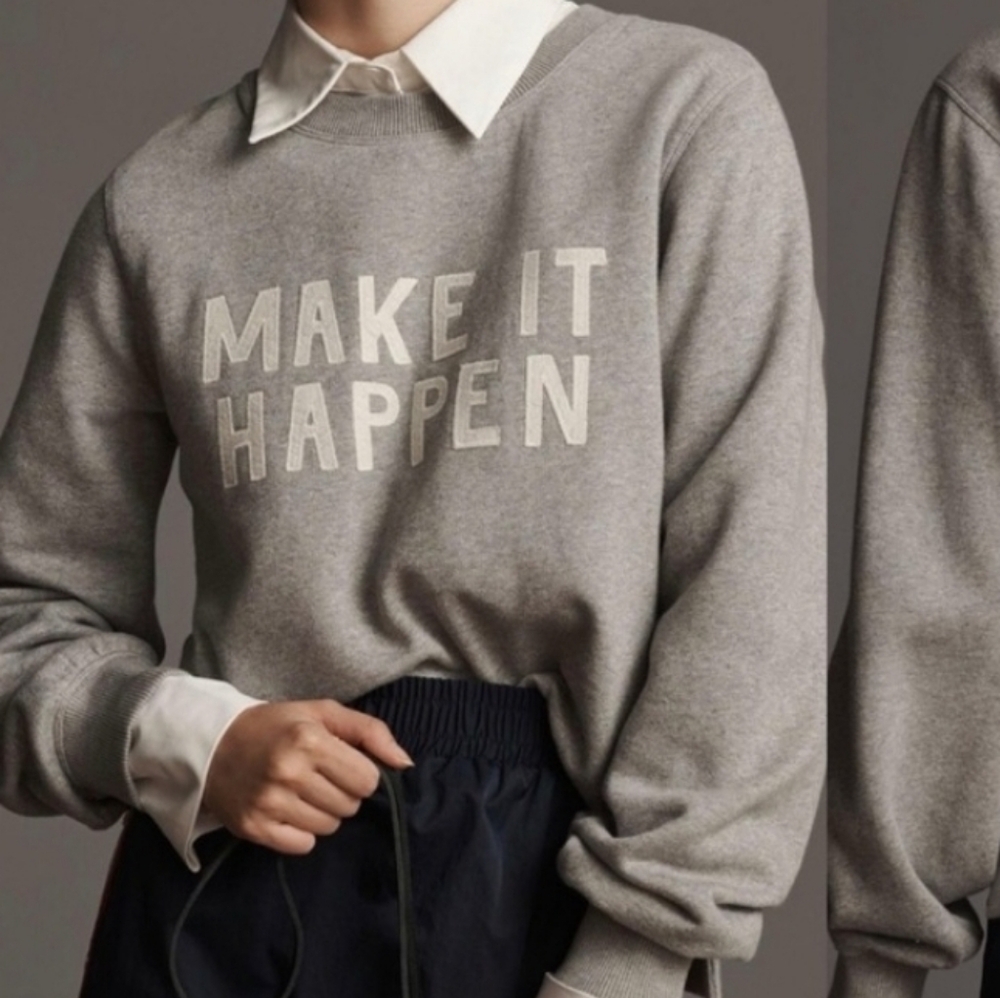 Anthropologie Gray Graphic Sweatshirt